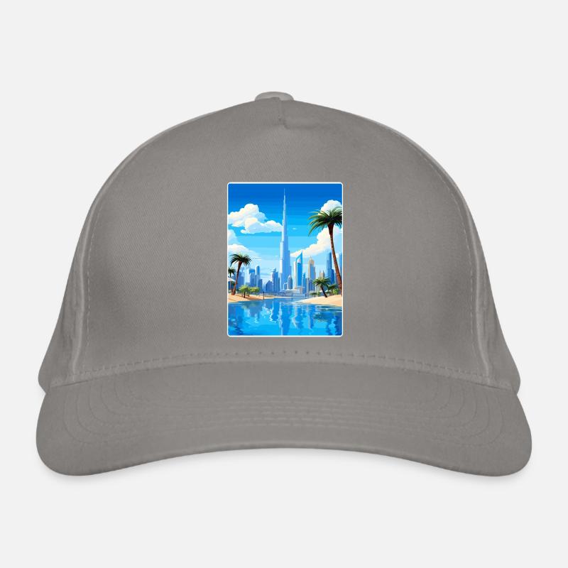 Dubaï Émirats arabes unis Affiche de voyage souvenir Casquette classique bio