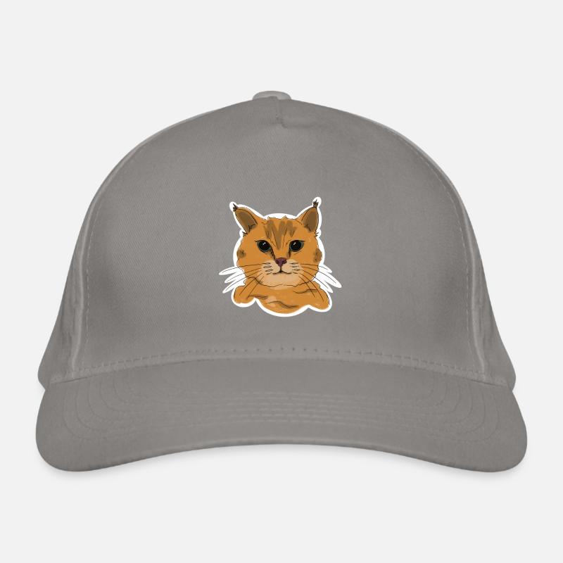 Illustration einer Katze „Schnurr“ Bio-Baseballkappe