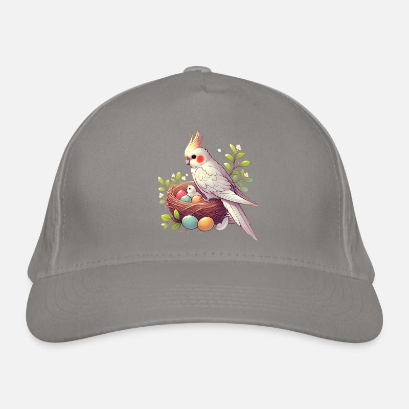 Nymphensittich-Nest mit Eiern Illustration Bio-Baseballkappe