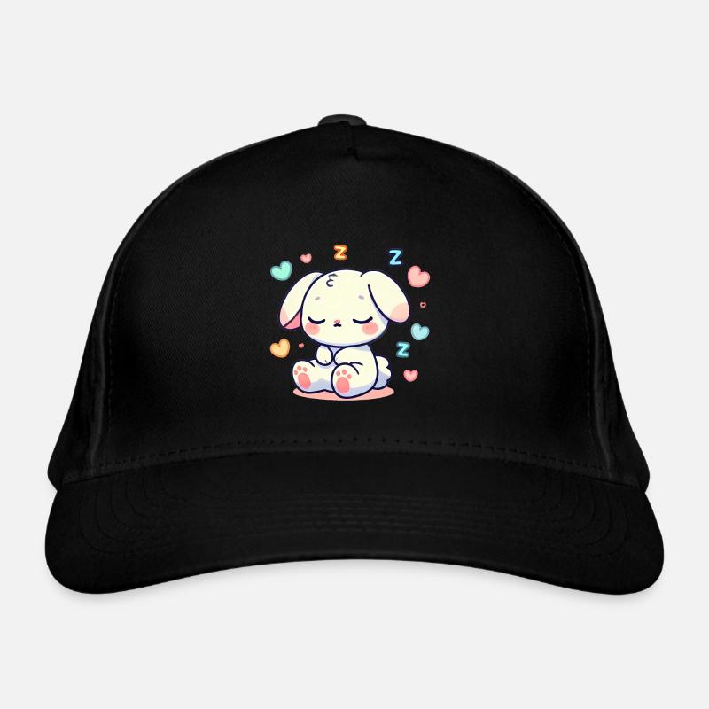 Sleepy Bunny Pastell-Illustration Bio-Baseballkappe
