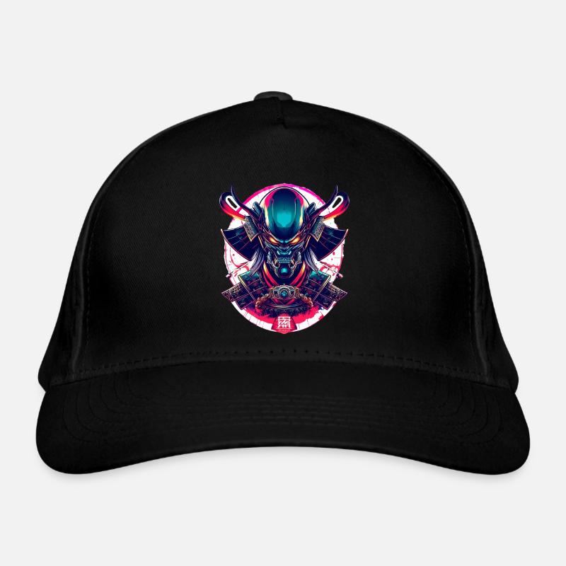 Futuristic Samurai Warrior - Cyberpunk Alien Mask Organic Baseball Cap
