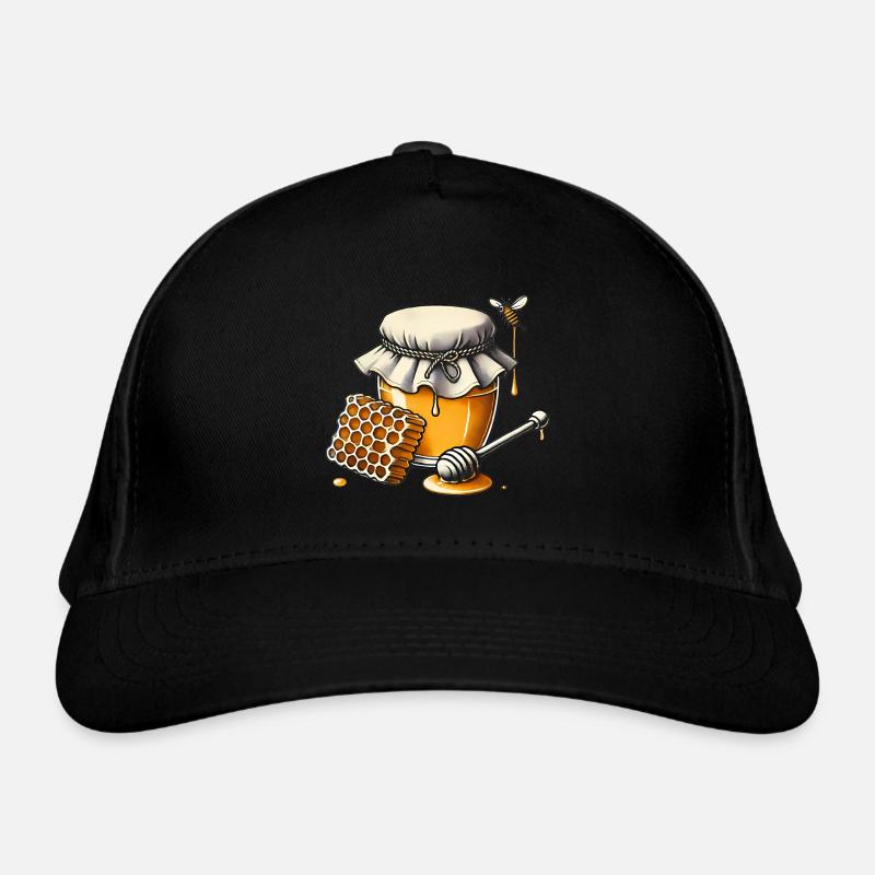 Pot de miel rustique Dégoulinant de nid d’abeille Casquette classique bio