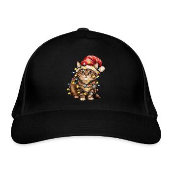 Christmas Cat - Organic Baseball Cap - black - Front