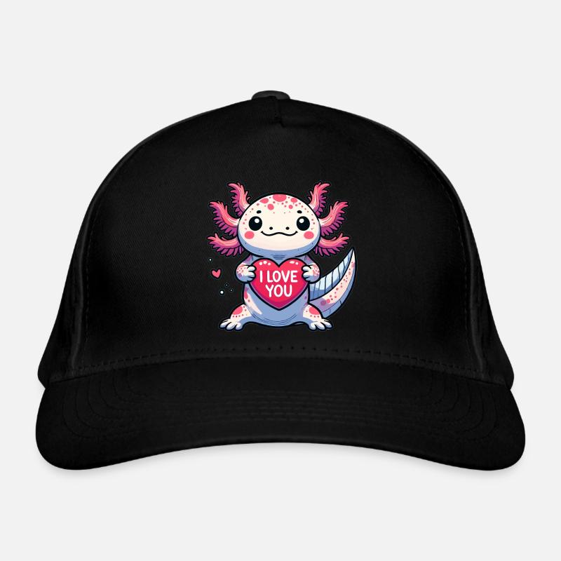 I love you Axolotl - Bio-Baseballkappe - Schwarz