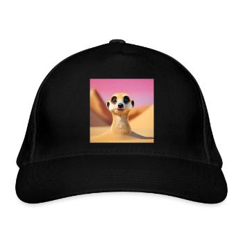 Meerkat, Meerkat Family, Meerkat Humor - Organic Baseball Cap - black - Front
