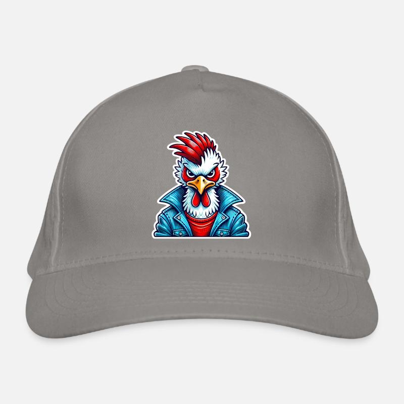Stylish Bird in Denim Jacket Organic Baseball Cap