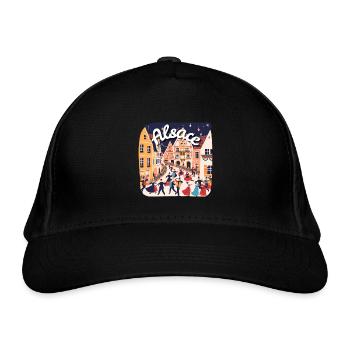 Alsace festive danse village - Casquette classique bio - noir - Devant