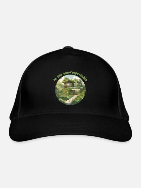 éco-responsable - Casquette classique bio - noir - Devant