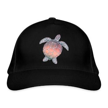 Meeresschildkröte - Bio-Baseballkappe - Schwarz - Vorne