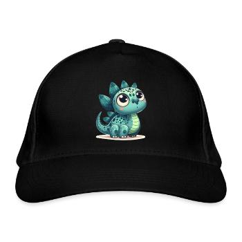 Stegosaurus Baby Dino Babydino Dinobaby Geschenk - Bio-Baseballkappe - Schwarz - Vorne