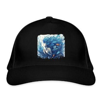 Sirène Sirène Cheveux Bleus Art Nouveau Cadeau - Casquette classique bio - noir - Devant