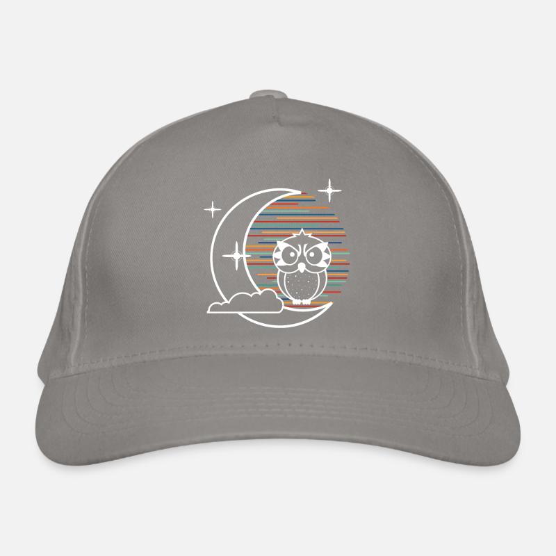 Eule & Mond (Minimal) Bio-Baseballkappe