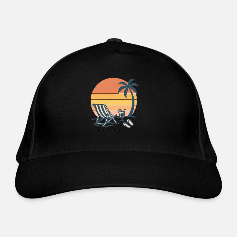 Coucher de soleil plage vacances Illustration Casquette classique bio