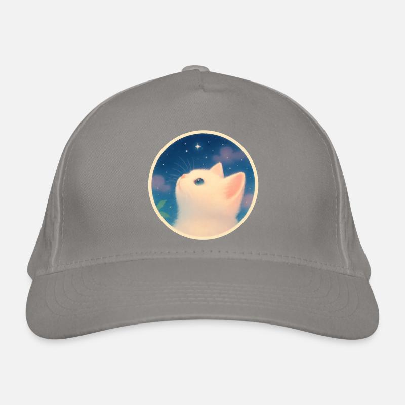 Dreamy kitten under a starry sky Organic Baseball Cap