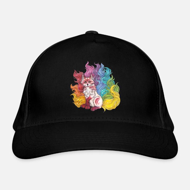 Rainbow Kitsune Mythical Fox Gift Manga Organic Baseball Cap