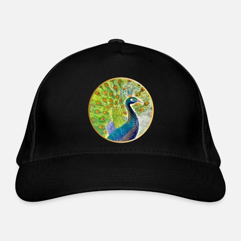 Prächtiger Pfau mit Krone Bio-Baseballkappe