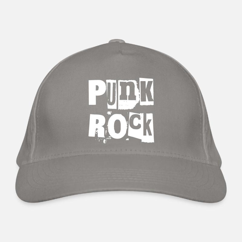 Punk Rock Distressed Text Art Organic Baseball Cap