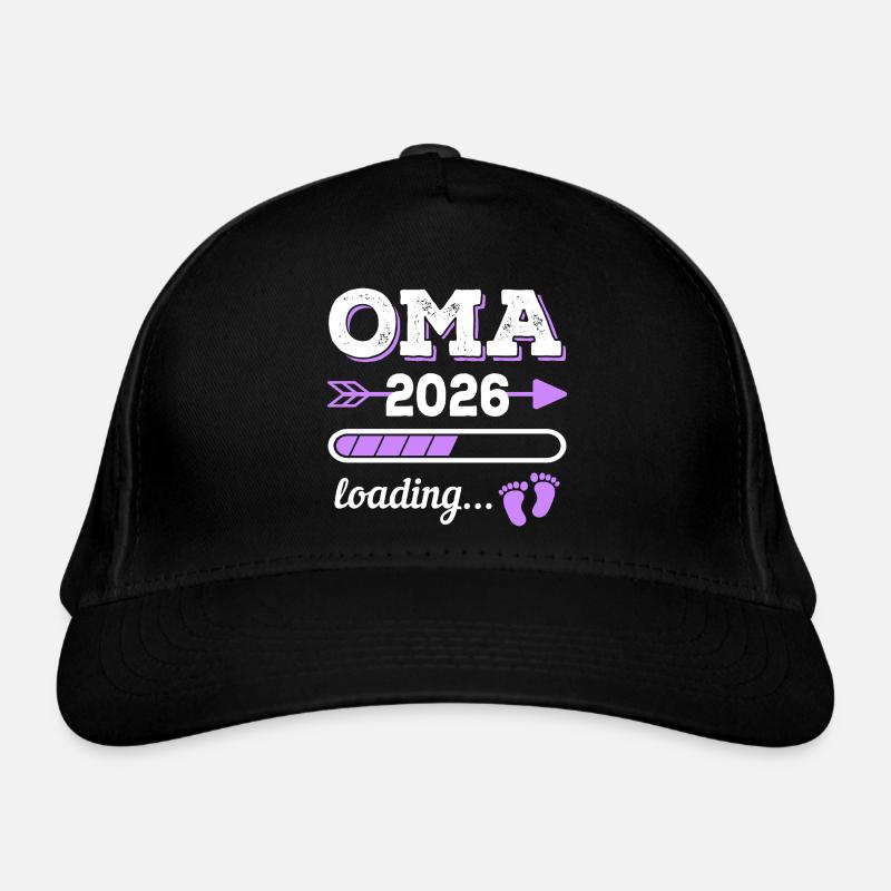 Grandma 2026 Loading Pregnancy Gift Idea - Organic Baseball Cap - black