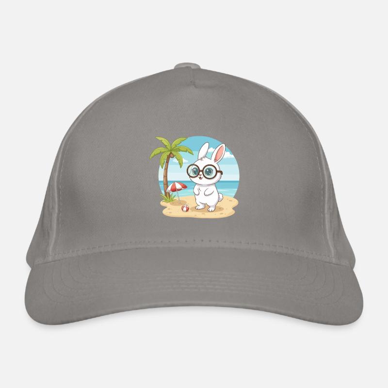 Süßer Hase mit Brille Strandsommerferien Bio-Baseballkappe