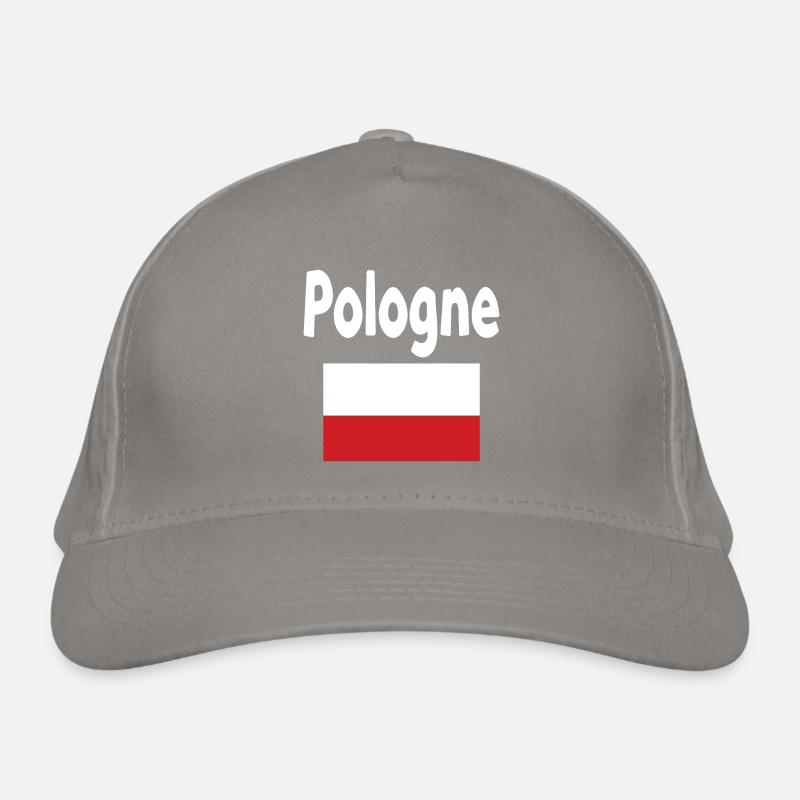 Pologne Typo et Drapeau Rouge Casquette classique bio