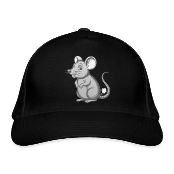 Furzende Maus furzen pupsen Pups Furz Mäuschen - Bio-Baseballkappe - Schwarz - Vorne