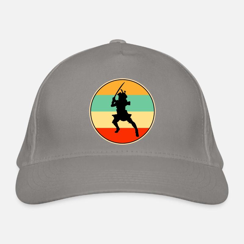Samurai Warrior Retro Sunset Vintage-Silhouette Bio-Baseballkappe