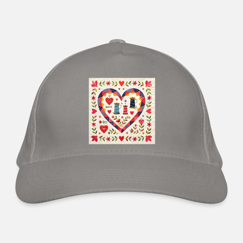 Patchwork Heart with Yarns Organic Baseball Cap