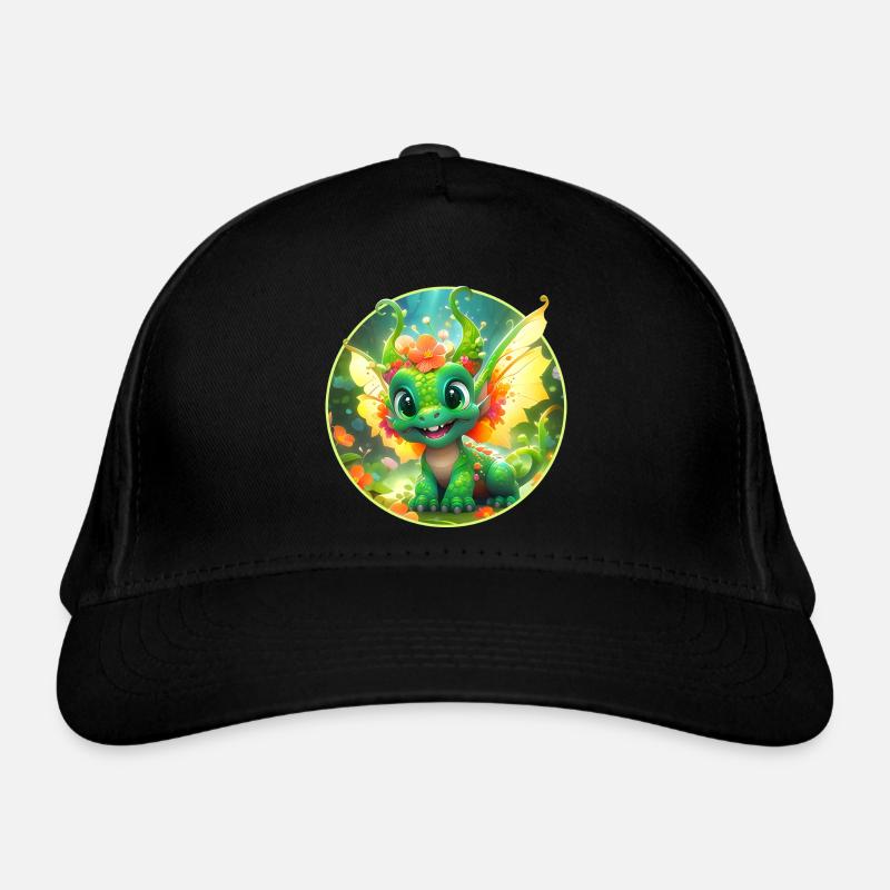 Blüten-Drachen im Wunderwald Bio-Baseballkappe