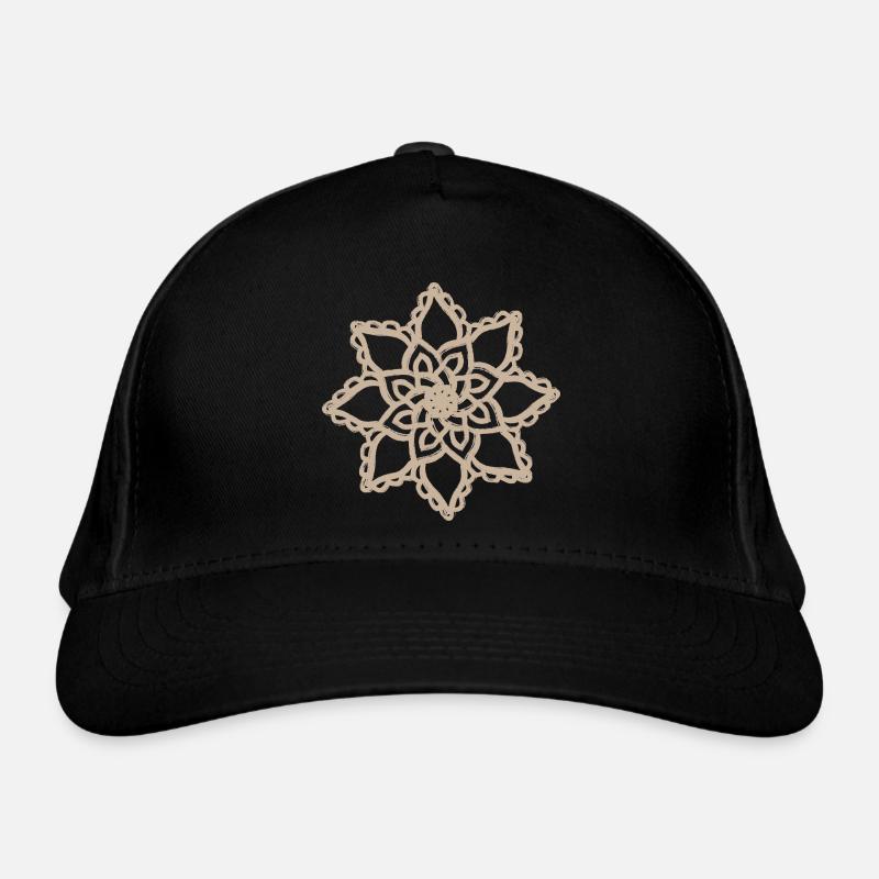 Beige-Mandala-Blumenspitze Bio-Baseballkappe