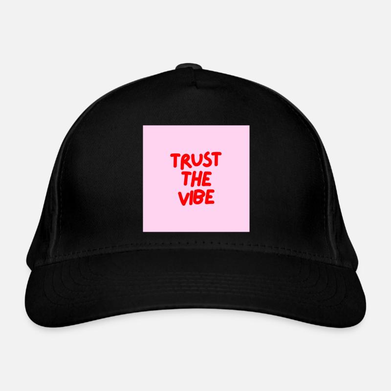 Minimalist TRUST THE VIBE Graphic Tee Design - Casquette classique bio - noir