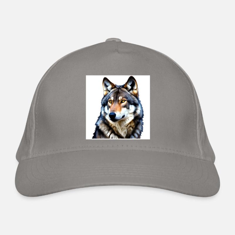 Porträt eines Wolfes mit gelben Augen Bio-Baseballkappe