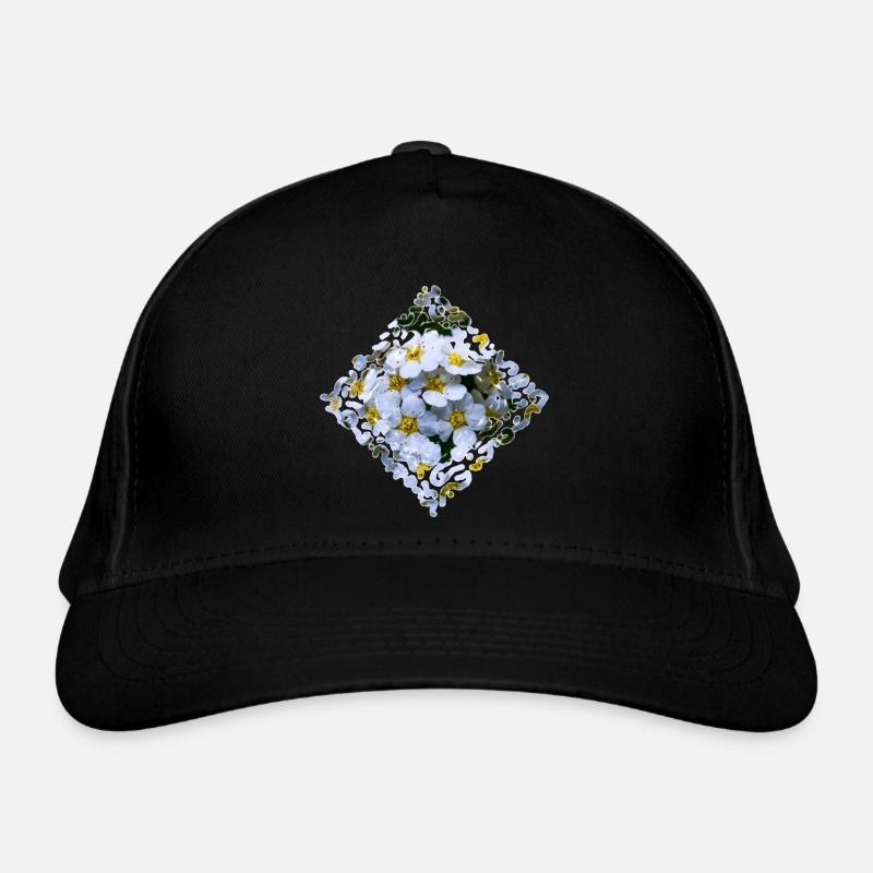 White flowers Organic Baseball Cap