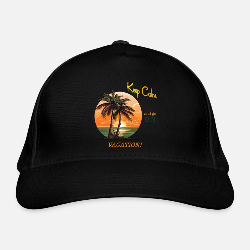 Keep calm and go on Vacation! Palm trees on the beach Organic Baseball Cap