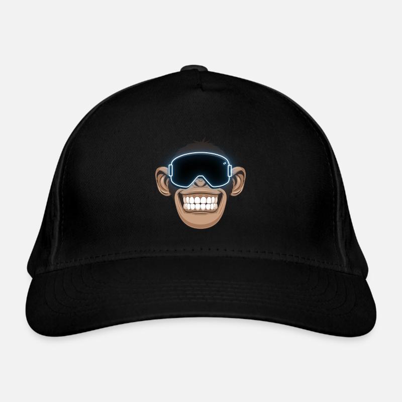 Monkey with ski goggles Organic Baseball Cap