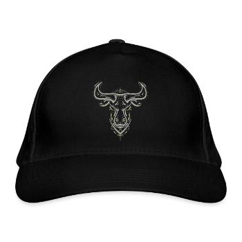 Taureau / Taureau / Zodiaque / Viking / Tatouage - Casquette classique bio - noir - Devant