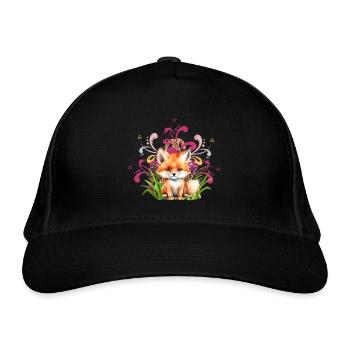 Fuchs - Bio-Baseballkappe - Schwarz - Vorne