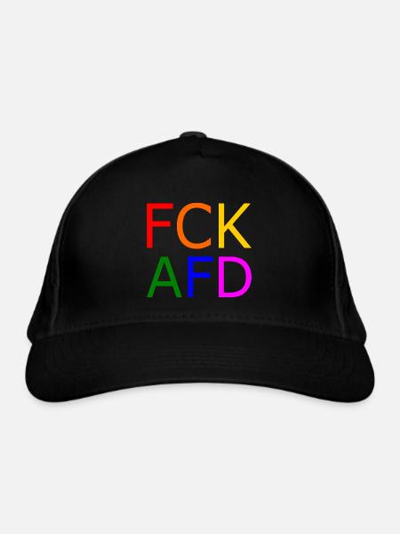 Fck afd - Bio-Baseballkappe - Schwarz - Vorne