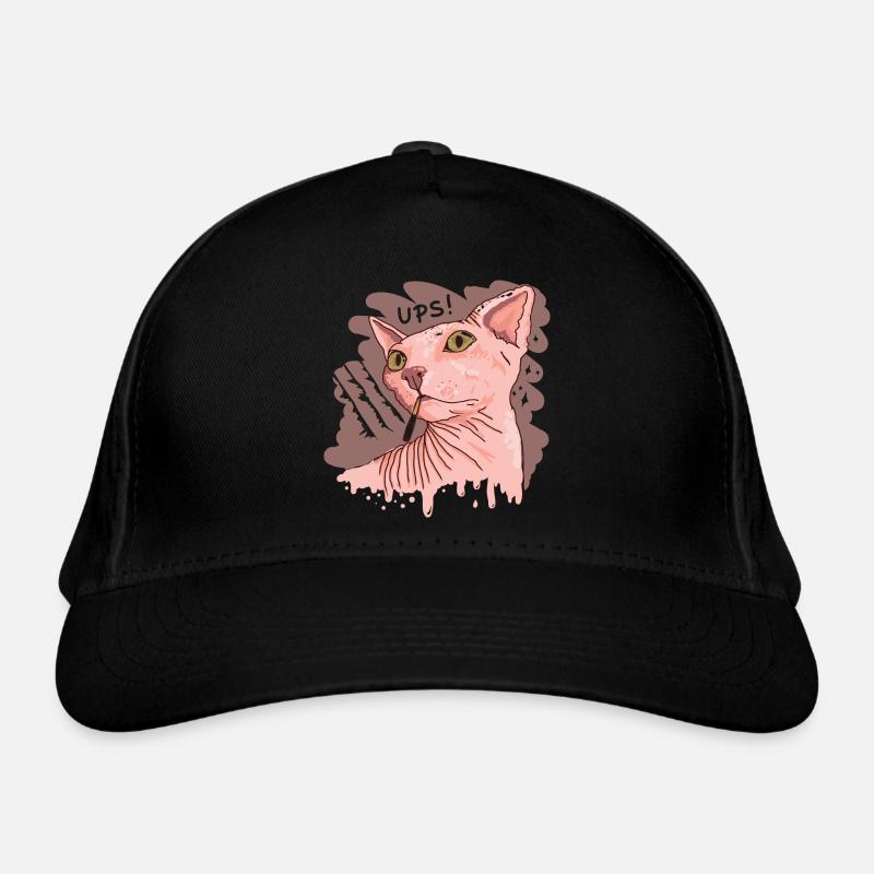 Sphynx Katze mit Zigarette Bio-Baseballkappe