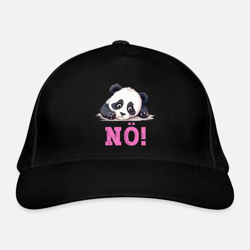 Nö Einfach Nö No Nein Panda Bär Lustig Spruch Pink Bio-Baseballkappe