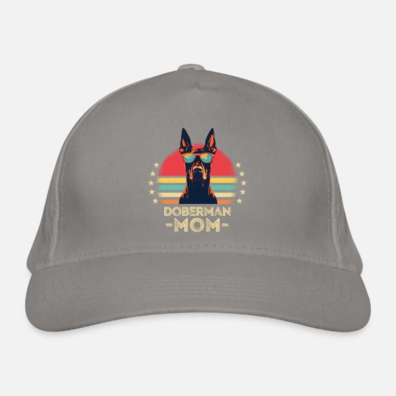 Doberman avec lunettes de soleil rétro Casquette classique bio