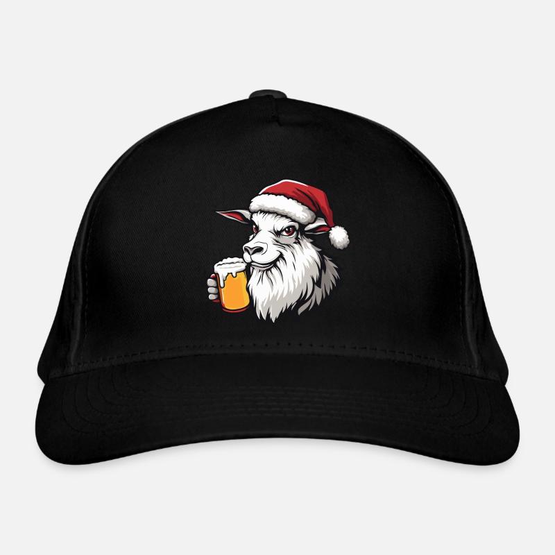 Bergziege Weihnachten Bier Bio-Baseballkappe