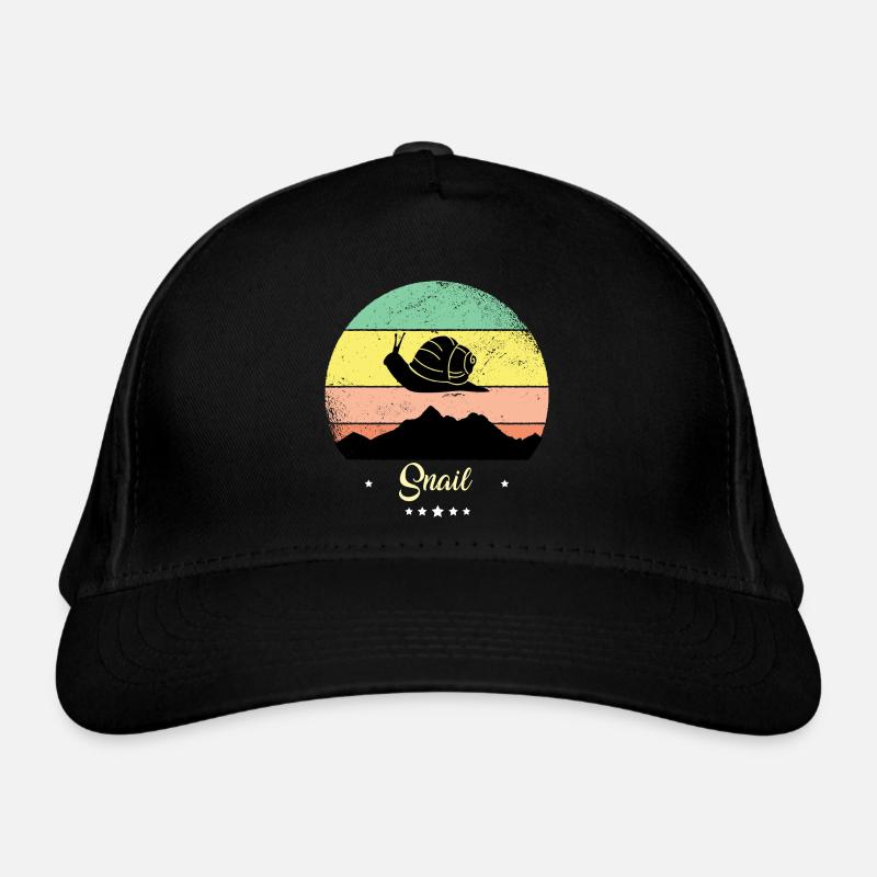 Snail Vintage Retro Animals Sunset Organic Baseball Cap