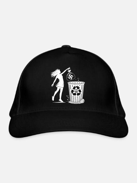 gegen nazis - Gegen Rechts - fck nzs - Bio-Baseballkappe - Schwarz - Vorne