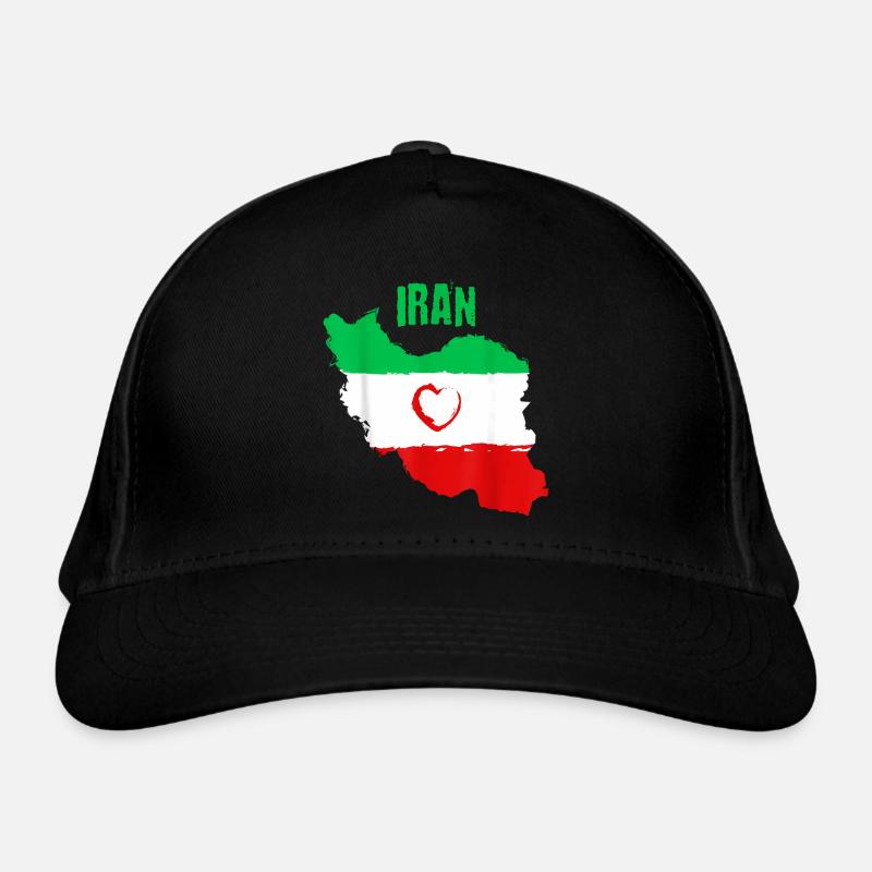 Iranian Heart Flag Organic Baseball Cap
