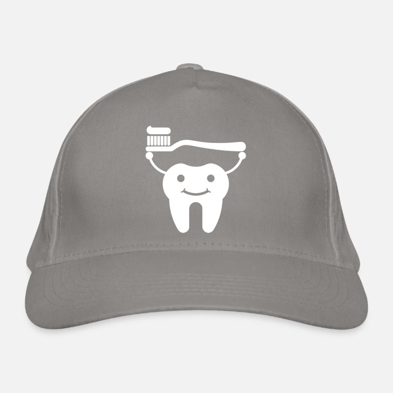 Dent avec brosse à dents et dentifrice Casquette classique bio