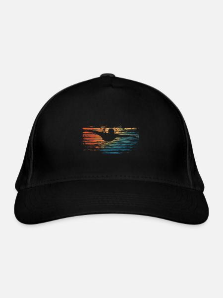 Schwimmen Schwimmer Retro Vintage - Bio-Baseballkappe - Schwarz - Vorne