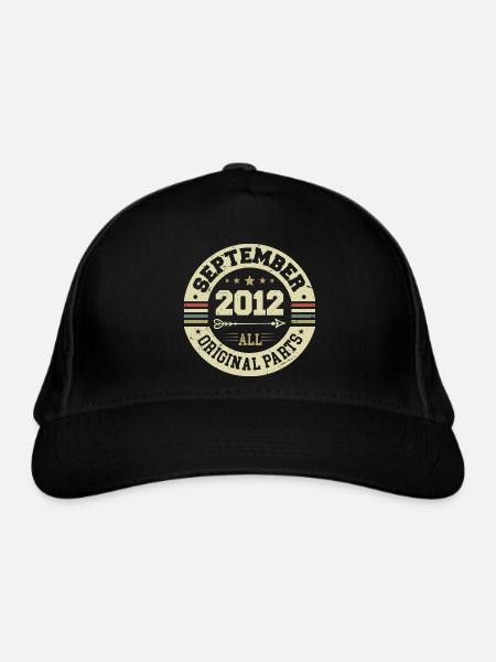 12. Geburtstag 2012 Legendär seit September 2012 - Bio-Baseballkappe - Schwarz - Vorne