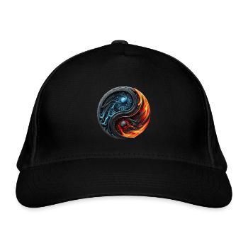 Ying Yang Feuer und Eis - Bio-Baseballkappe - Schwarz - Vorne