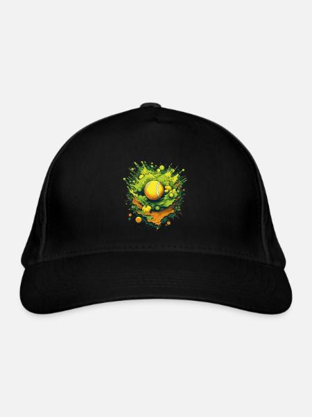 Tennis ball - Organic Baseball Cap - black - Front