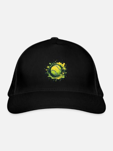 Tennis ball - Organic Baseball Cap - black - Front